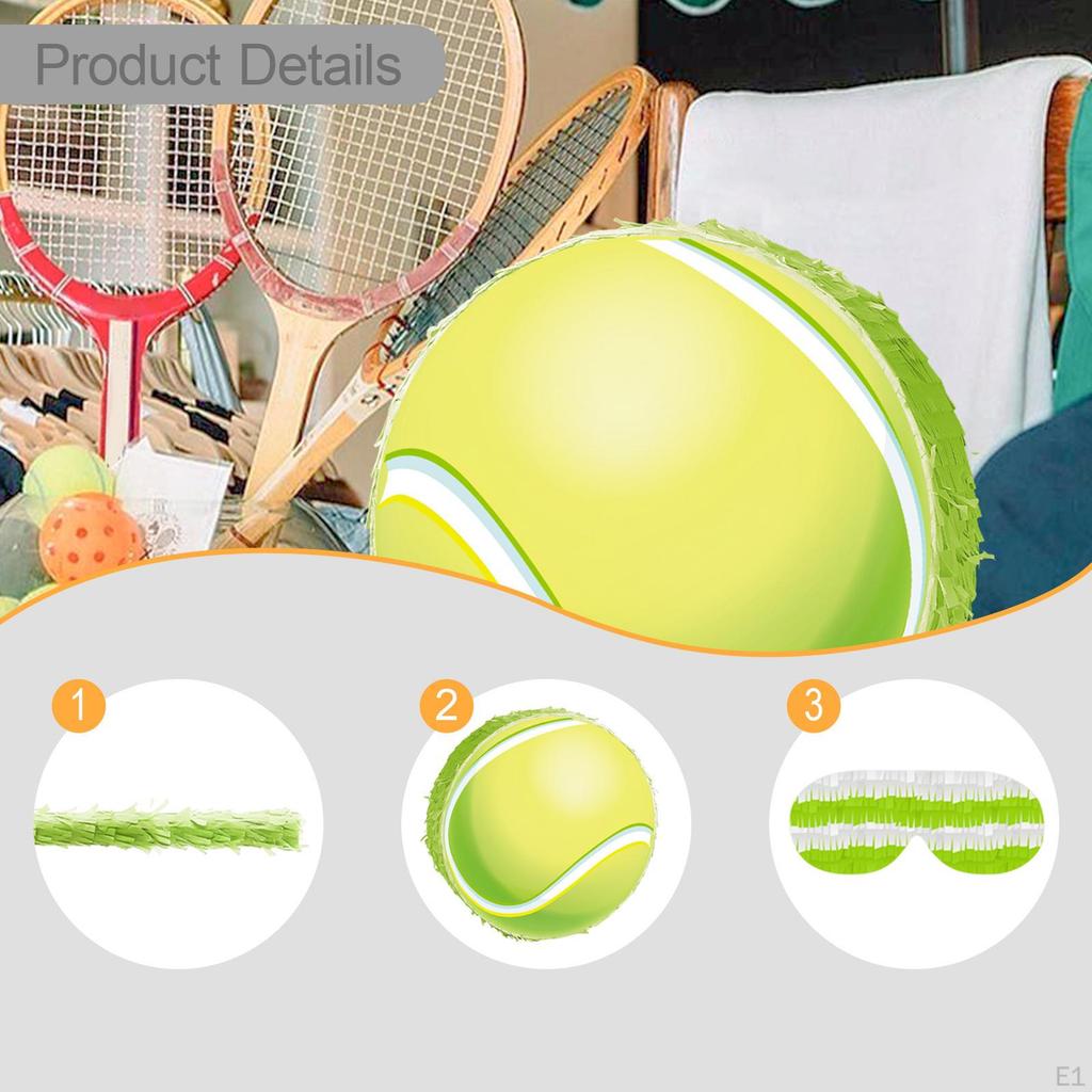 Tennis Ball Piñata Confetti Easy Setup Party Decoration Sports Supplies for Outdoor Activity,