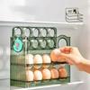 PET Egg Storage Box Automatic Flip Egg Box Refrigerator Side Door Egg Storage Rack Kitchen Egg Tray Storage Organizer