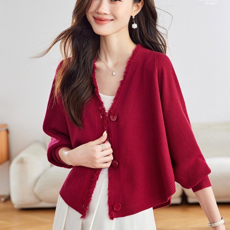 Women's Bat Sleeve Tassel Knit Cardigan - Spring & Autumn Short Shawl