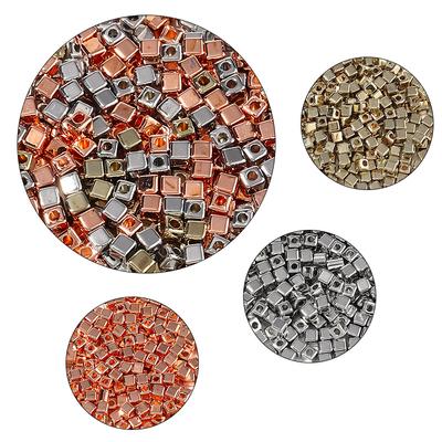 300-500pcs/Lot CCB Square Beads Gold Color Loose Spacer Cube Seed Bead for DIY Jewelry Making Bracelets Necklaces Accessories