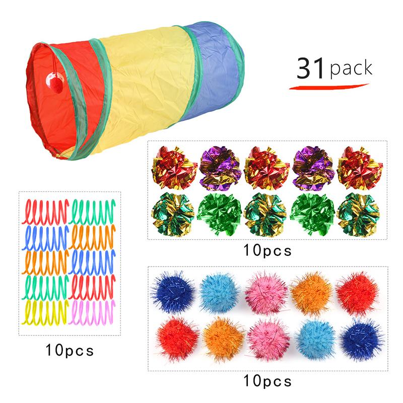

31/71 шт. Креативний набір тунелів для домашніх котів, тунель для котів для приміщень, складні тунелі для кошенят, інтерактивний лабіринт, іграшки для котів, товари для домашніх тварин