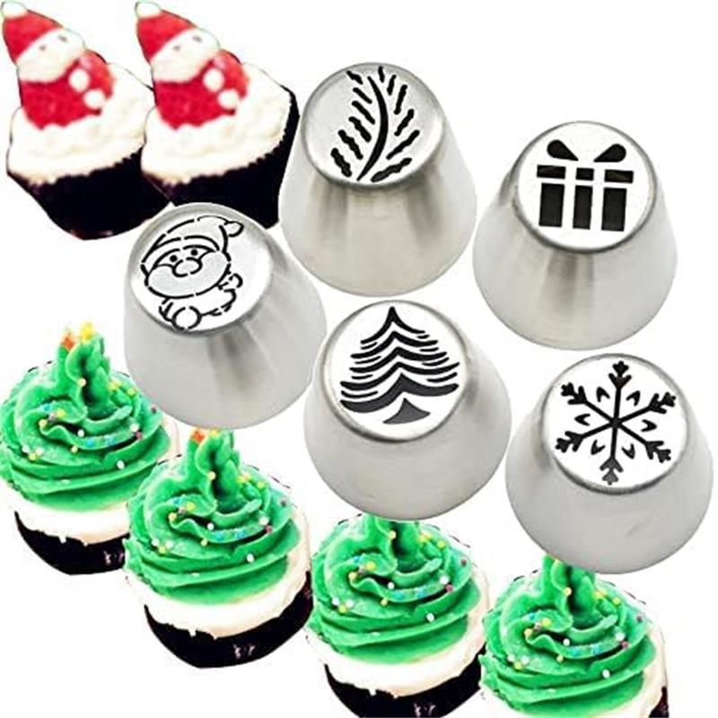 5/6/22 STÜCKE Sahnespritztüllen Kuchen Dekorationswerkzeuge Gebäck Bäckereizubehör Cupcake Zuckerguss Spritztüllen Backformen Weihnachten