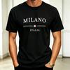 Milano Italia Grafik T-Shirt Italien Stadtname Aufdruck Unisex Kurzarm Lässiges T-Shirt Top
