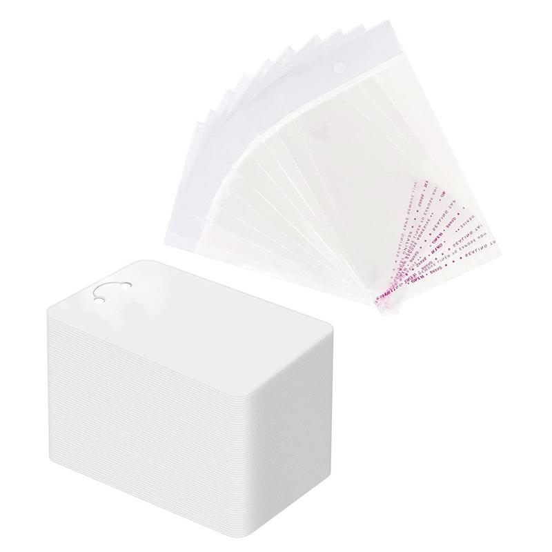 

100 Set Earring Cards Earring Display Cards for Stud Earring Dangle Earring Holder for Selling White Black Khaki Card 1