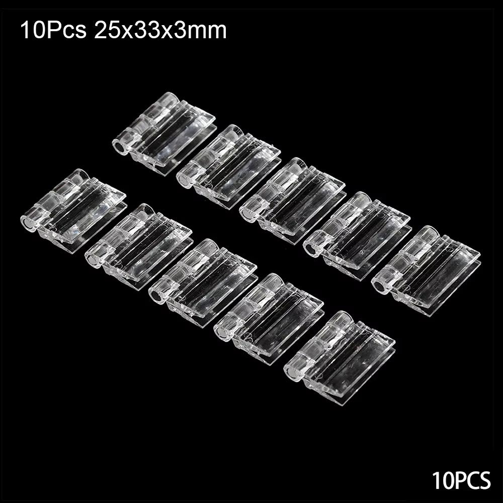 10Pcs Transparent Door Hinges Clear Furniture Hardware Durable Folding Hinge  DIY Cabinet Door Box