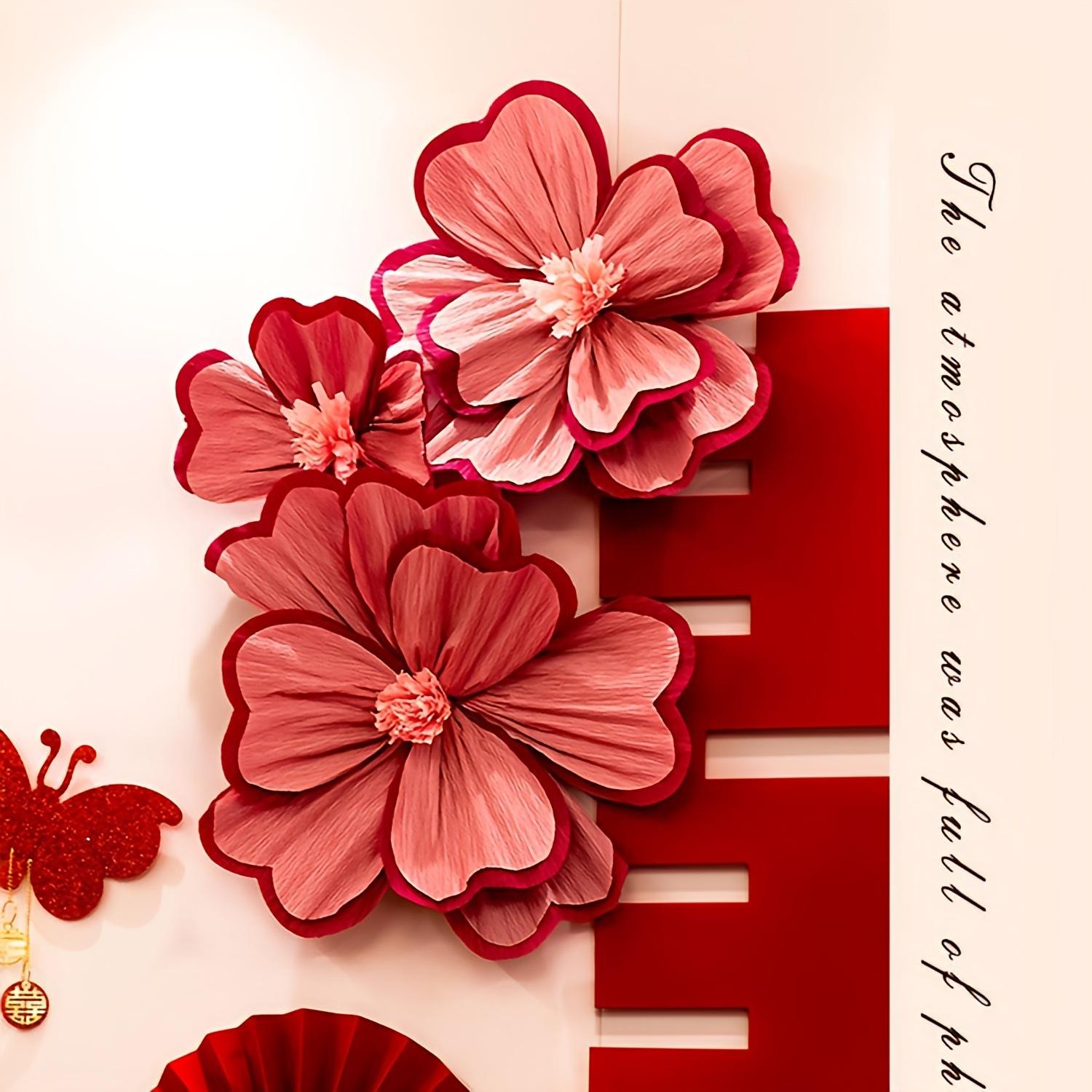 

3 шт./набор 20/25/30 см цветок из гофрированной бумаги легкий вес ручной работы DIY цветы праздничный декор Type B