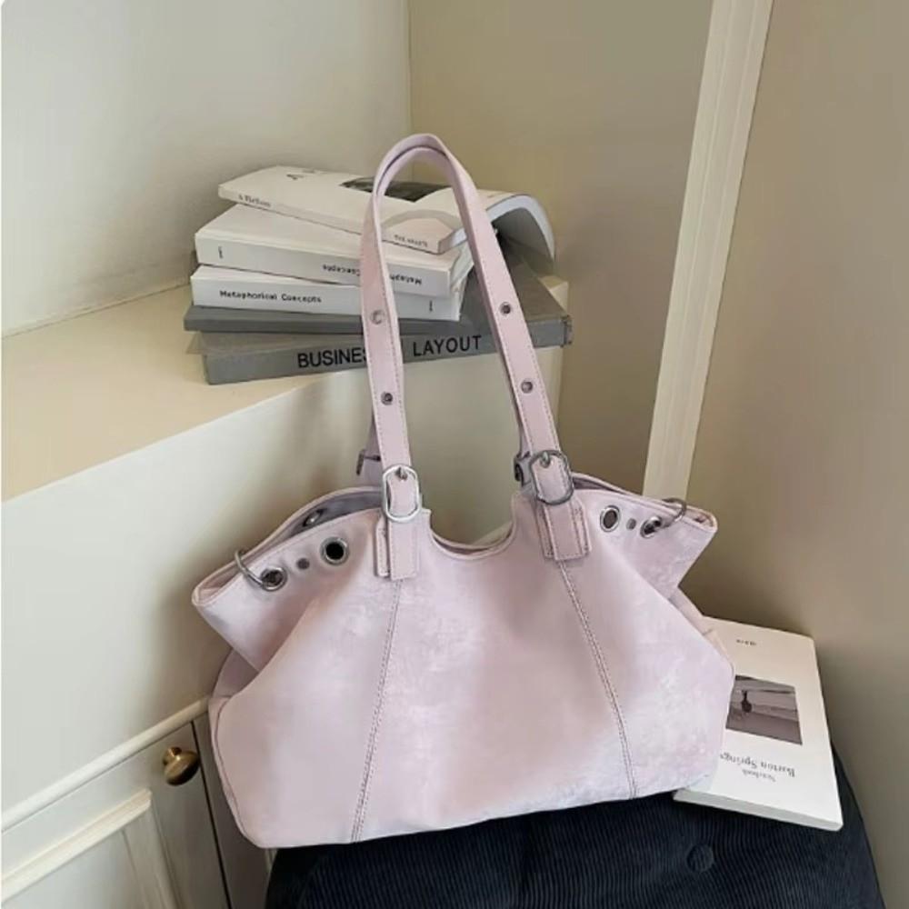PU Leather PU Tote Bag Solid Color Underarm Packs Cute Large Capacity Handbag Outdoor