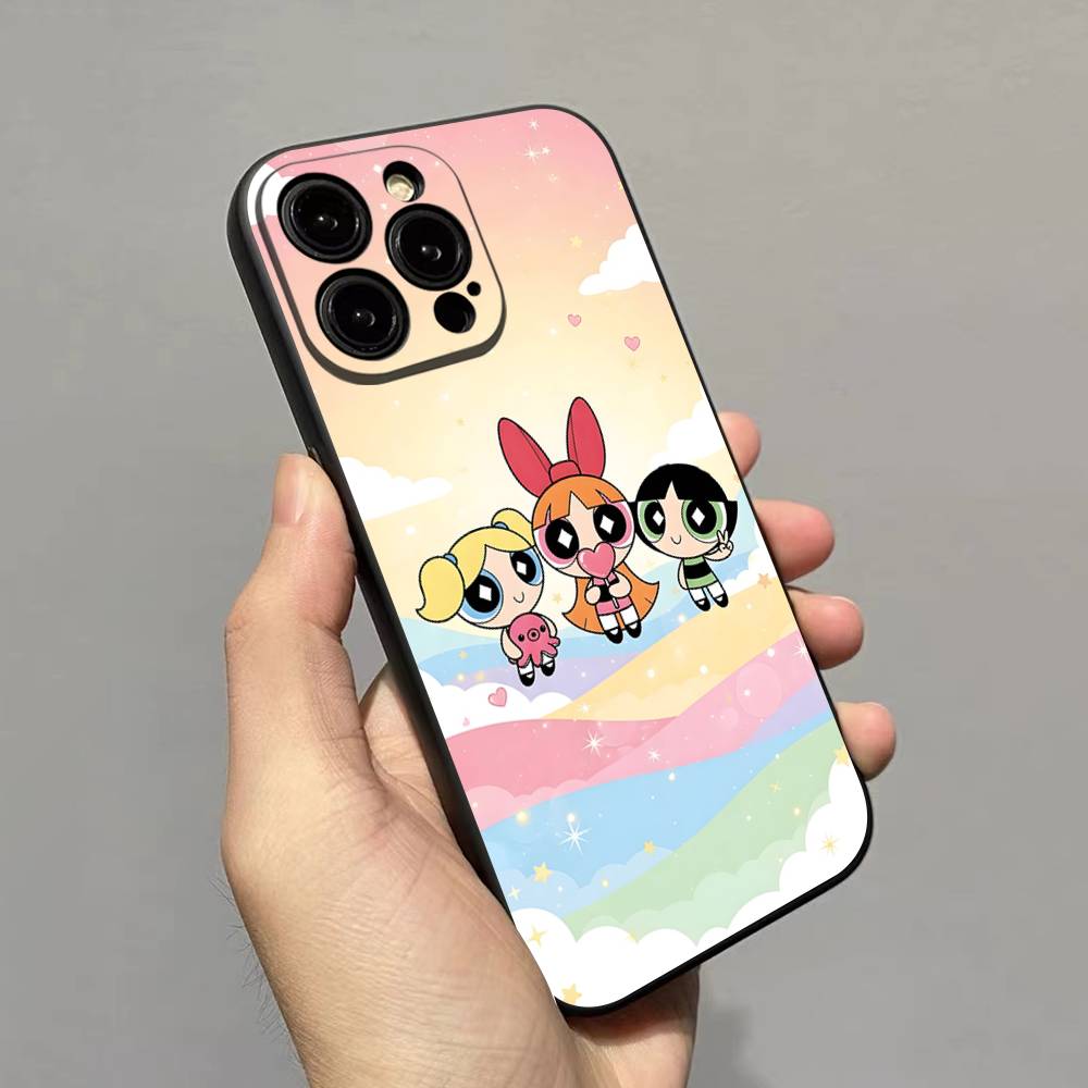 P-Powerpuff-GirlS Soft Back Phone Cover Case For IPhone 17 16 Pro Max 15 12 11 16e 13 Mini 14 15 Plus