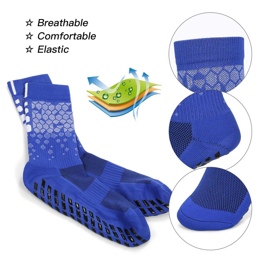 Anti-slip Soccer Socks for Men and Women Breathable Athletic Socks with Grippers for Yoga Football