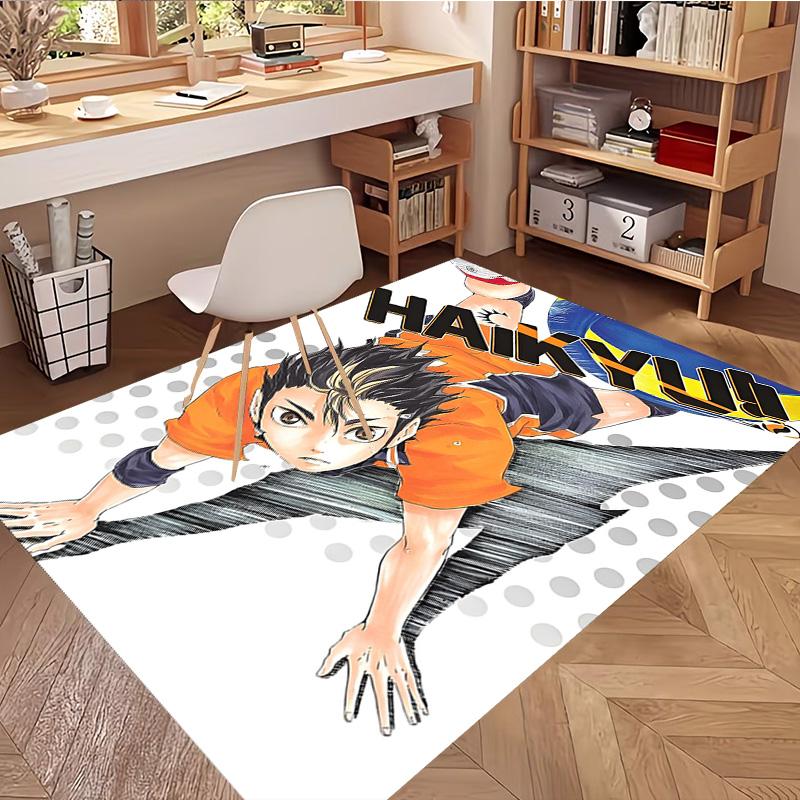 Haikyu Print Rug, Washable Floor Carpet, For Entryway Dorm Laundry Room Office Study, Home Decor Birthday Christmas Gift