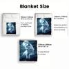 White Wolf Moon Night Flannel Blanket Soft Warm Animal Print Throw Blanket for Couch Bedroom Decor Cozy Home Textile Art Gift