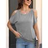 Fashion Off Shoulder Women T-shirt Loose Bat Short Sleeved Casual Top Casual Solid Color Shirts Ladies Lace-up Sweet Basic Tees O Neck Clothing