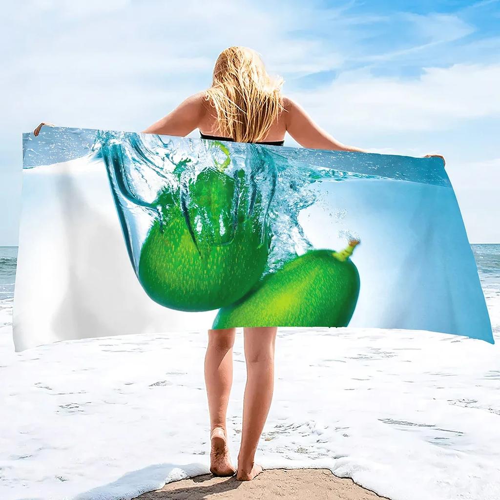 Beach Towel,Oversized Soft Absorbent Camping Travel Towel Quick Drying Absorbent Microfiber Pool Towel with Avocado Pattern