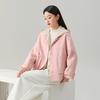 Anti-season Double-sided Coat Wool Cashmere Gold Buckle Women's Coat with Casual Hooded Vest Two-piece Set
