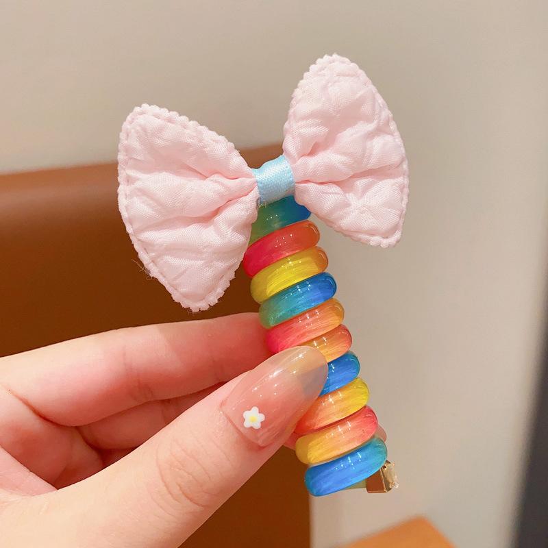 Children'S Roll Telephone Rope Hair Rope Girls' High Ponytail Headrope Durable High Elastic No Damage Hair Rope Hair Accessories