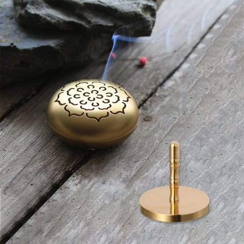 HEALLILY Incense Ash Tool, Incense Burner Powder Press, Seal Stick Shovel, Brass Incense Ash Presser, Incense Burner Accessory, 5cm