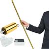 Xfunjoy 59"/150cm Silver Magic Appearing Cane Magic Staff with Free Gloves and Video Turorial for Professional Magician Stage Street Magic