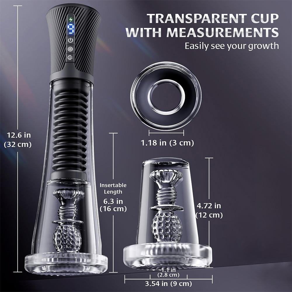 Male Masturbator Penis Pump Enlarger Transparent Visual Male Sex Toys for Men APP Control Vibrating Vacuum Suction Glans Trainer