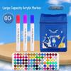 Acrylic Markers: 12, 48, 60, 80 Water-Based Colors for Student Art, Anime, Hand-Painting, Coloring, and Doodling.