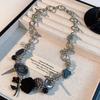 Thorns Rose Chinese Punk Edelweiss Titanium Steel Necklace Heavy Industry Button Clavicle Chain Collar Accessories Versatile Necklace Tide