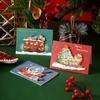 Christmas Gold Foil Cards 3D Creative Mini Greeting Cards for Holiday Wishes Gift Tags Friends Flower Shop Party Decorations