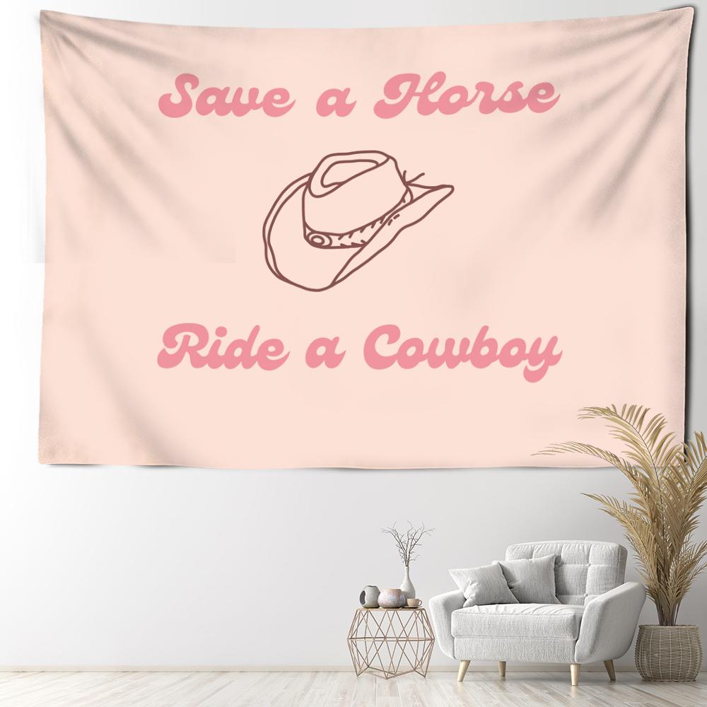 Orange Hut Buchstaben Wandteppich Wandbehang Einfache Kunst Hippie Tapiz Mysteriöse Ästhetik Zimmer Heimdekor