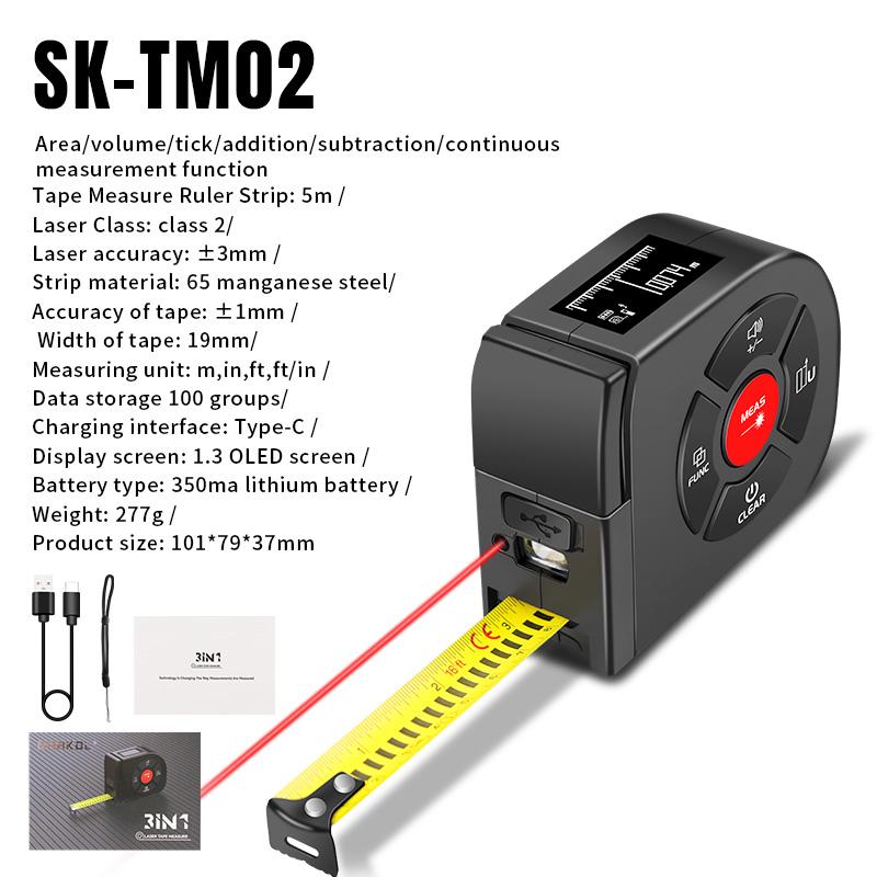

Snakol Laser Tape Measure 2 In 1 Distance Meter Digital Tape Measure High Precision Range finder Ruler Measurement Tool 50m