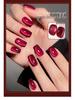 2025 Pigeon Blood Red & Ankara Red Cat Eye Gel Nail Polish Set with Whitening Glass Beads
