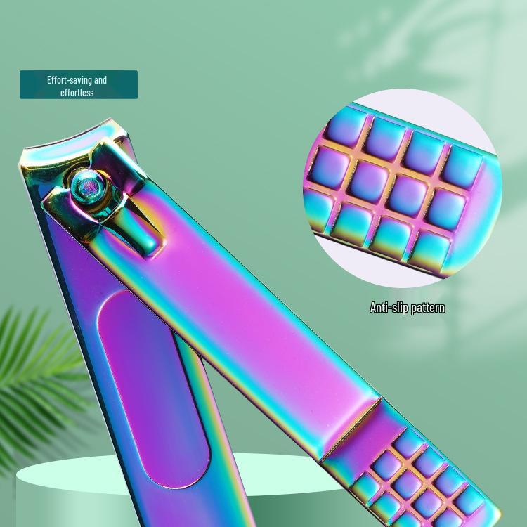 Titanium-Coated Carbon Steel Nail Clippers - Flat & Slant Mouth Trimming Tool