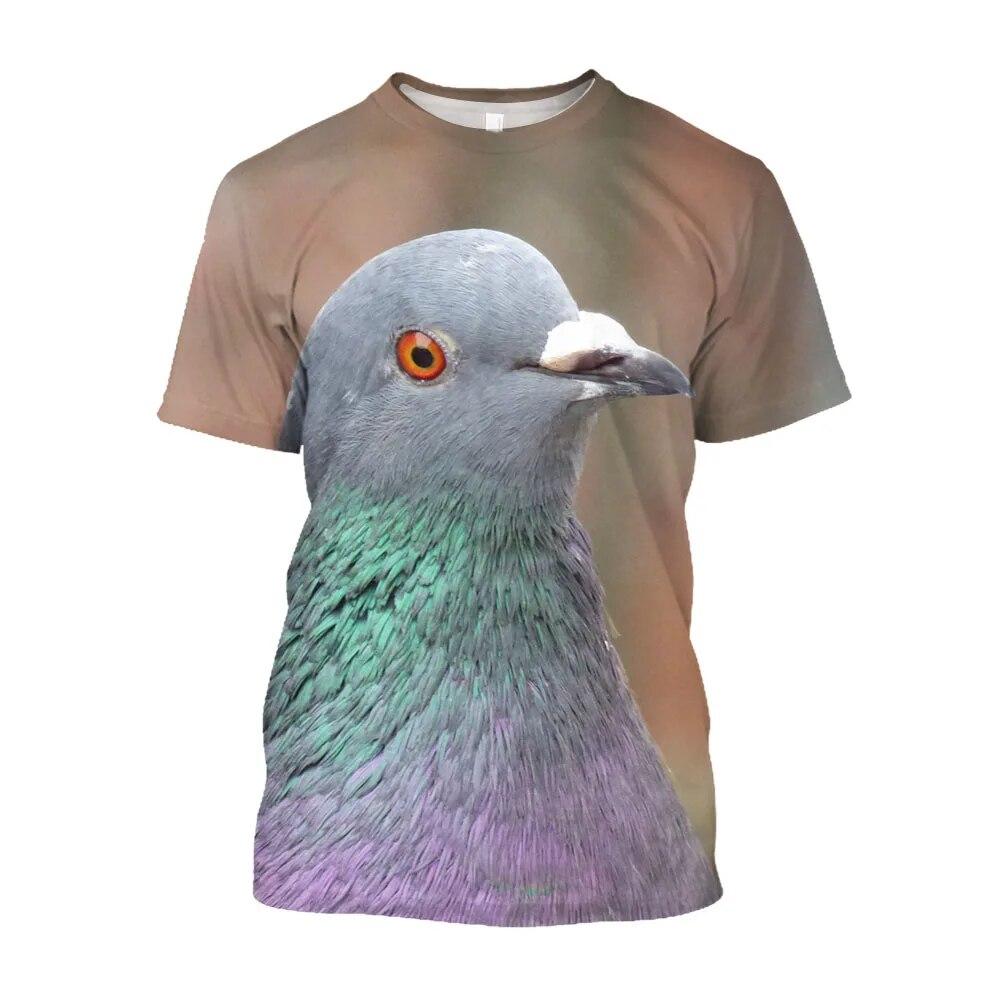 

Футболка с принтом животных, птиц, голубя, гладкая унисекс, мешковатые модные мужские футболки, повседневная одежда, уличные футболки, топы XS