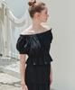 ZEROSTREET Souffle Shirring Blouse / Black