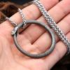 Punk Hip Hop Snake Necklace Stainless Steel Ouroboros Pendant For Men Women Unique Biker Vintage Animal Gifts