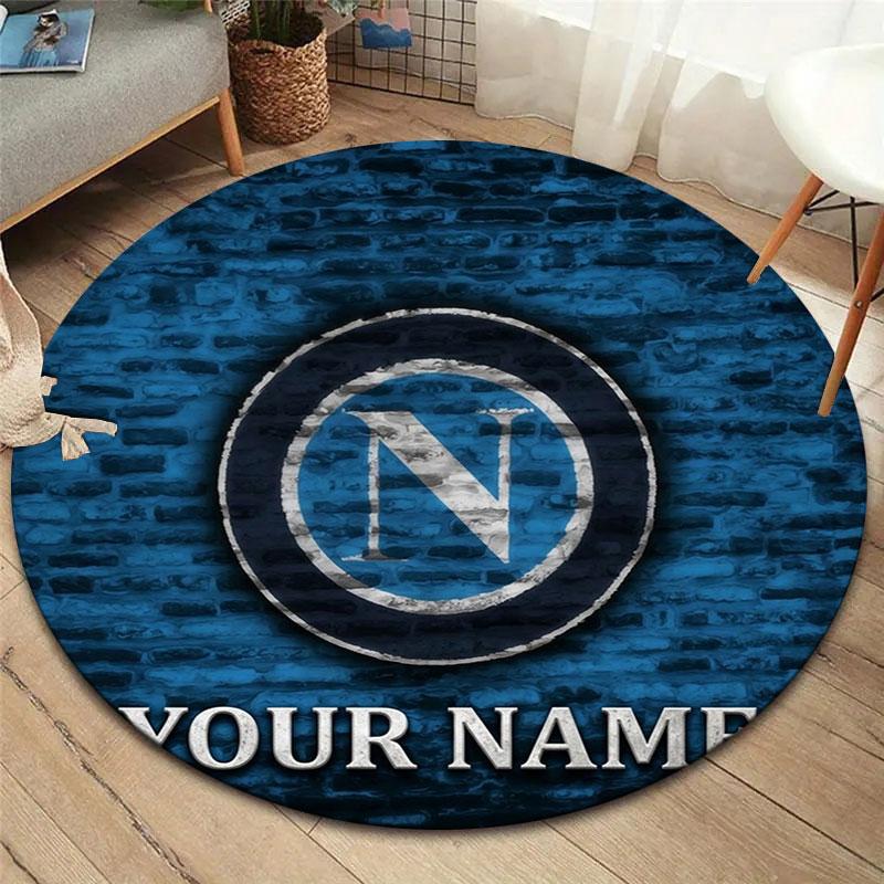 SSC Napoli Custom Name Round Area Rug,Carpet Rug for Living Room Bedroom Sofa Playroom Decor,Non-slip Floor Mat