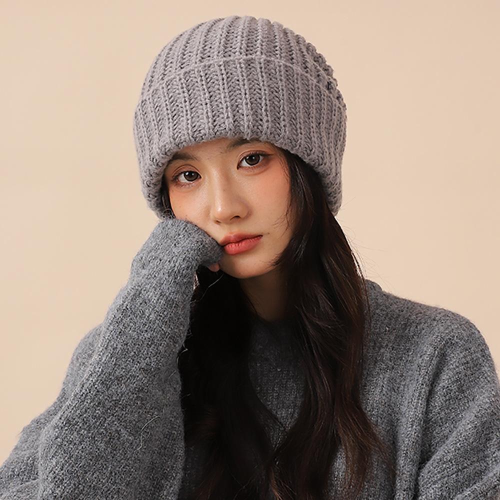 Women's Knitted Hat, Versatile For Autumn And Winter, Warm, With Ear Flaps, Loose Fit.