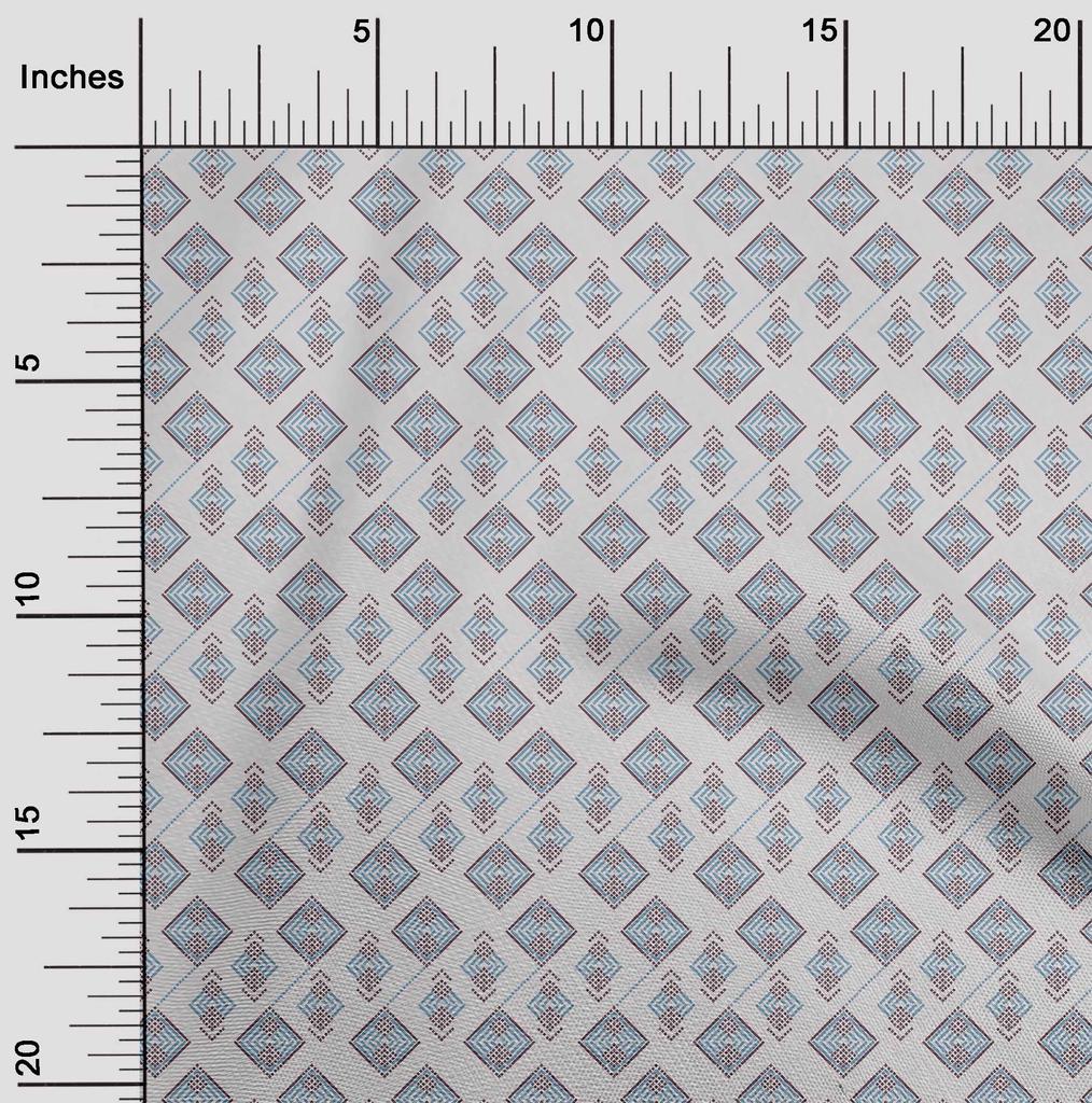 oneOone Bavlněná Flex Fabric Diamond Geometric Print Fabric By The Yard 40 Inch