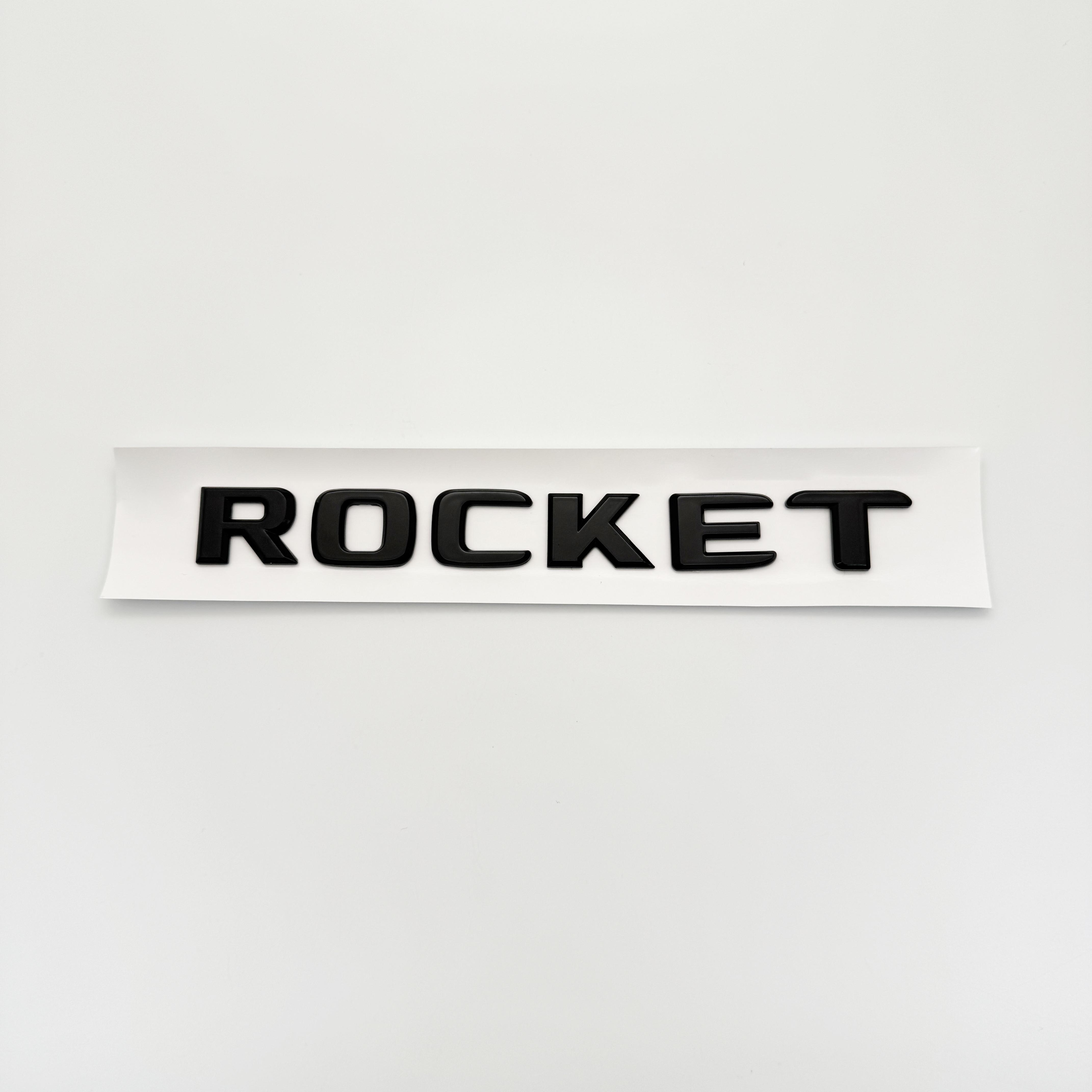 

3D Glossy Black & Red ROCKET Car Letters Rear Trunk Bumper Tail Logo Badge Emblem Decals Sticker for 700 800 900 Accessories ROCKET