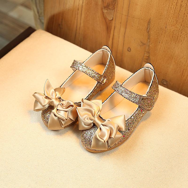 Spring & Autumn Girls' Princess Bow Dance Leather Shoes