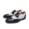 Classic Casual Business Shoes Men Retro White Brogues Leather Office Shoes Men Formal Social Wedding Dress Leather Oxford Shoes
