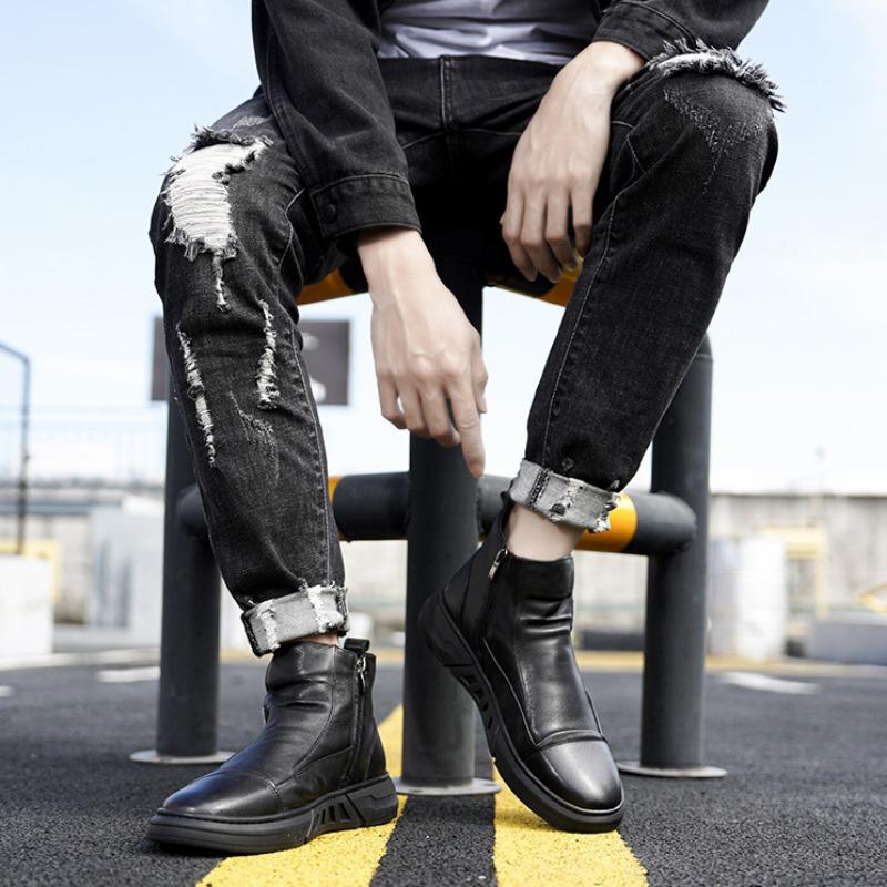 Men Leather Boots High Quality Comfortable High Top Boots Male Ankle Boot Chelsea Business Casual Shoes Botas Zapatillas Hombre