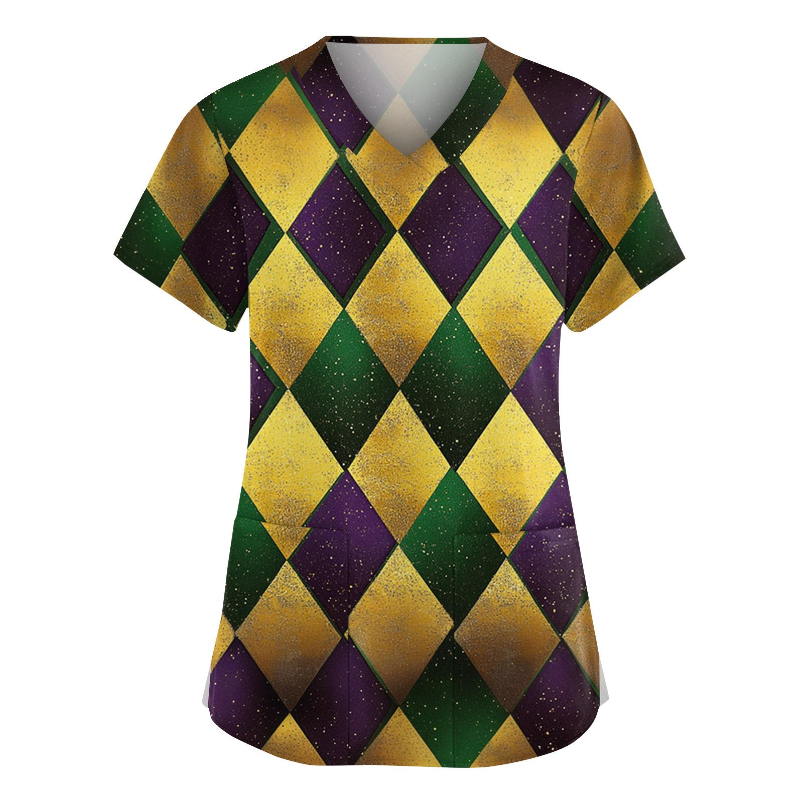 

Women s Fashion V-Neck Short Sleeve Overalls With Pockets Print Tops Clothes XL жёлтый