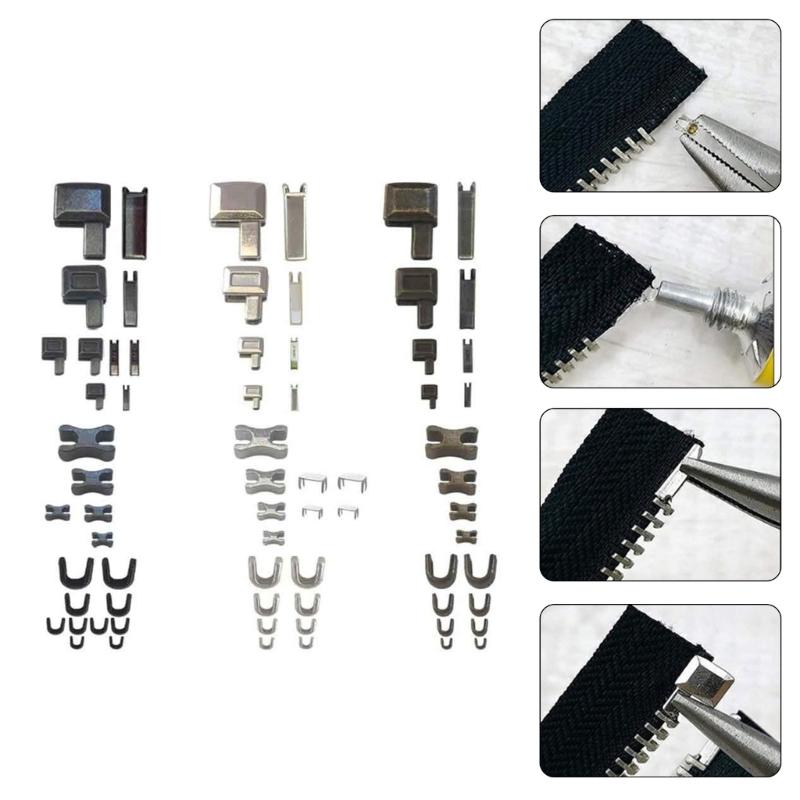 Einfach zu bedienendes Reißverschluss-Reparaturset Einfügestift Reißverschluss Unterer Reißverschlussstopper Für Kleidung Jacken Tasche Gepäck Nähen