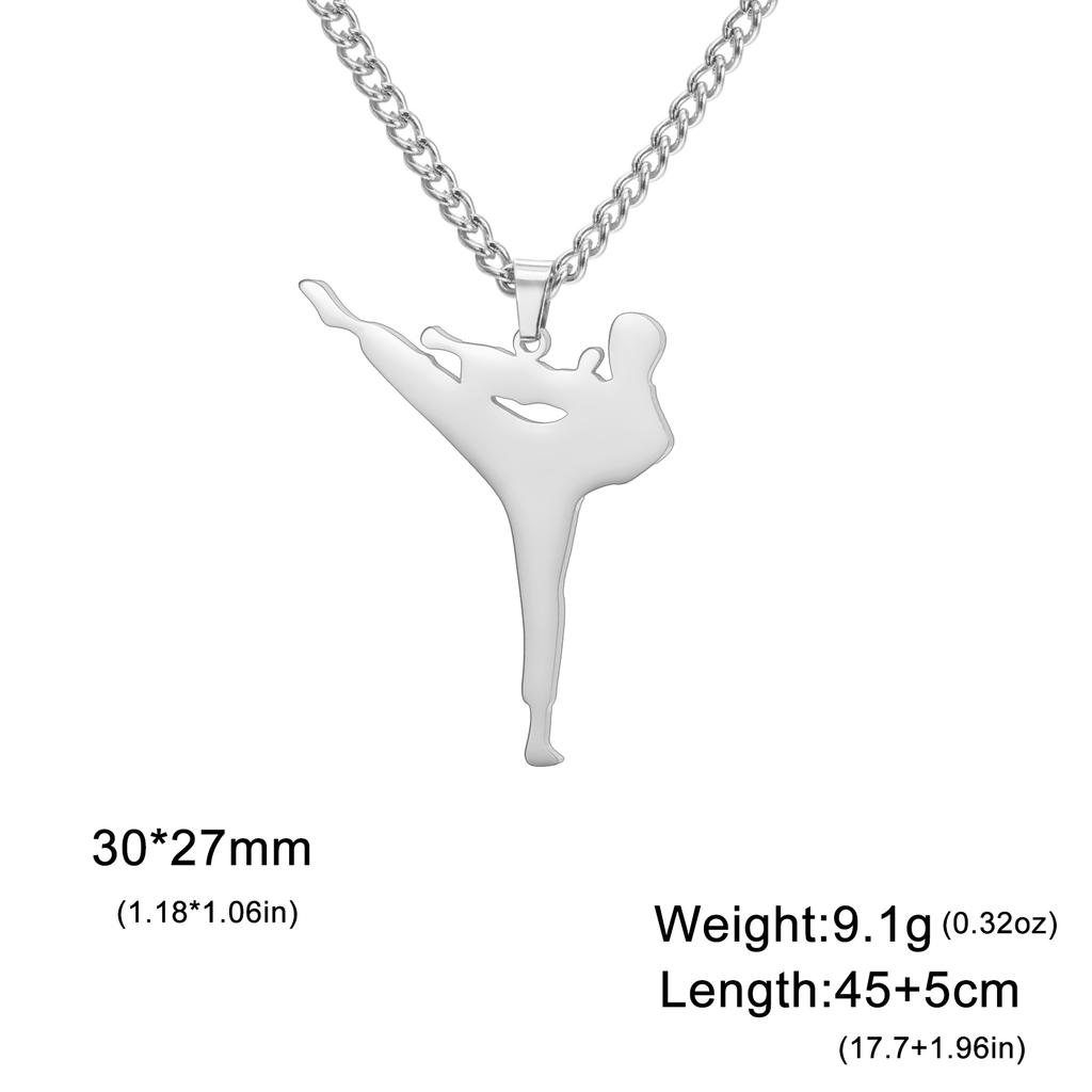 Taekwondo Pendant Stainless Steel Necklace Men's And Women's Fashionable Sports Martial Arts Necklace Birthday Gift Jewelry Gift