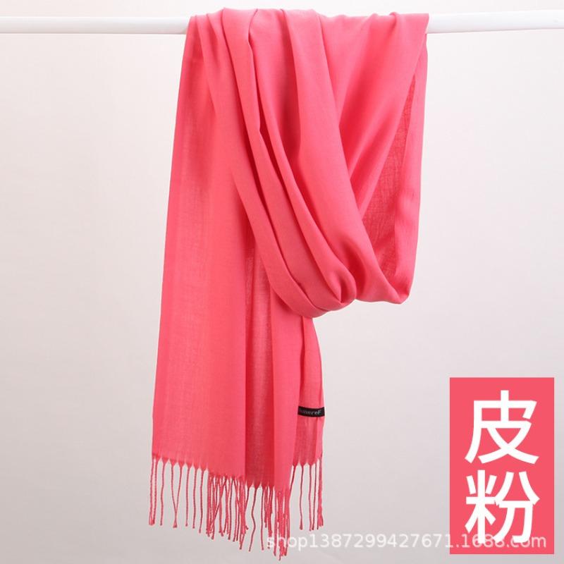 Solid color cashmere bristle scarf women's autumn and winter warm versatile gift shawl factory