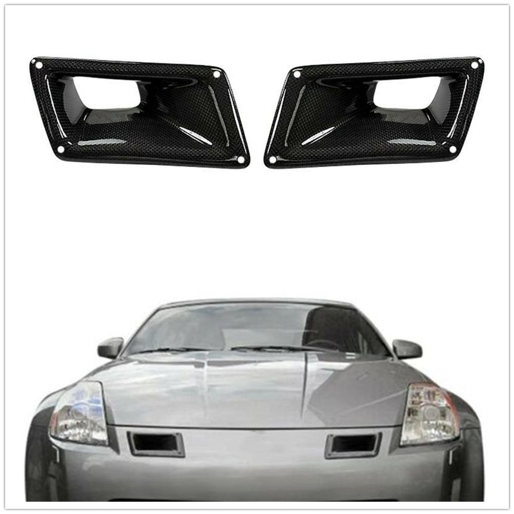 Für Nissan 350Z Z33 2003-2009 Motorhaube Vorne Luftschlitz Stoßfänger Hauben Lufteinlass Abdeckung Verkleidung Kohlefaser Auto Oberer Auslasskanal Rahmen