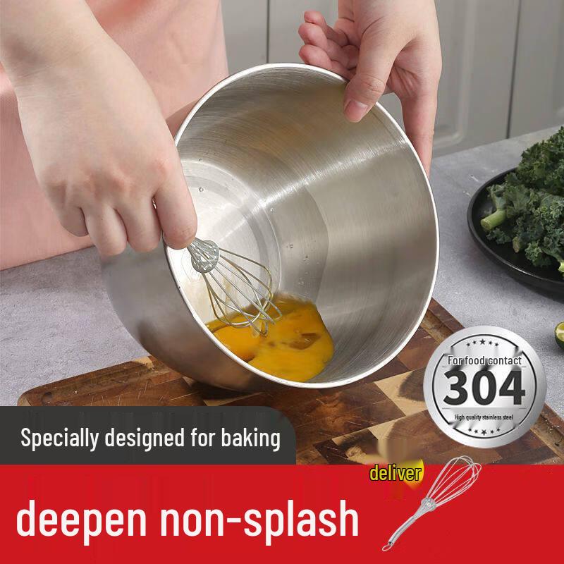 ZISIZ 304 Stainless Steel Deep Mixing Bowl