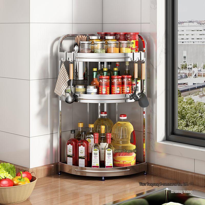 Stainless Steel Multi-layer Corner Spice Rack