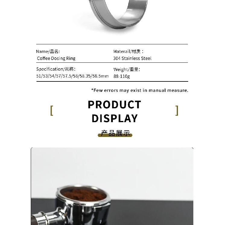 57MM 57.5MM Kaffeedosierring 304 Edelstahl Für Lelit Trichter Siebträger Kaffeezubehör Espresso Barista Werkzeuge