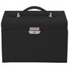 4 Tier Jewelry Box with Mirror Lockable Black