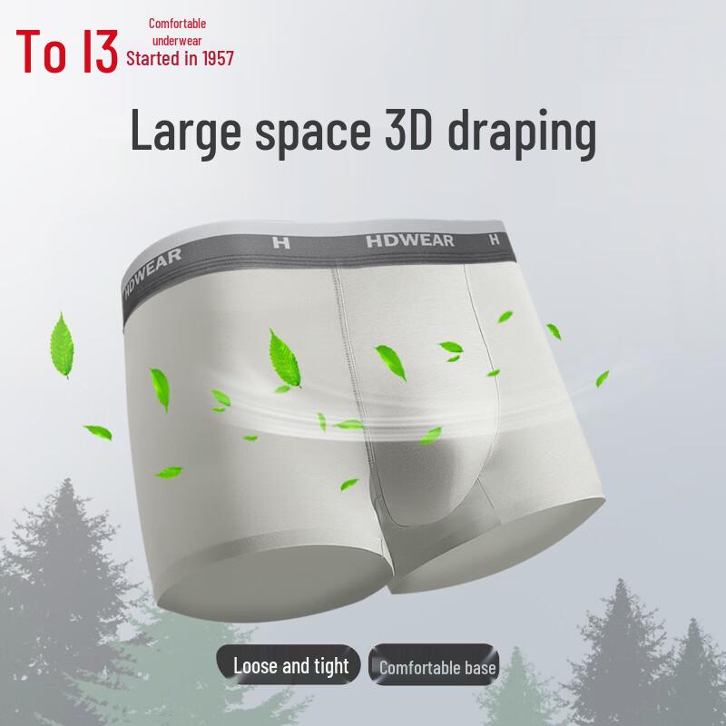 Hodo Men's Antibacterial Cotton Crotch Boxer Briefs