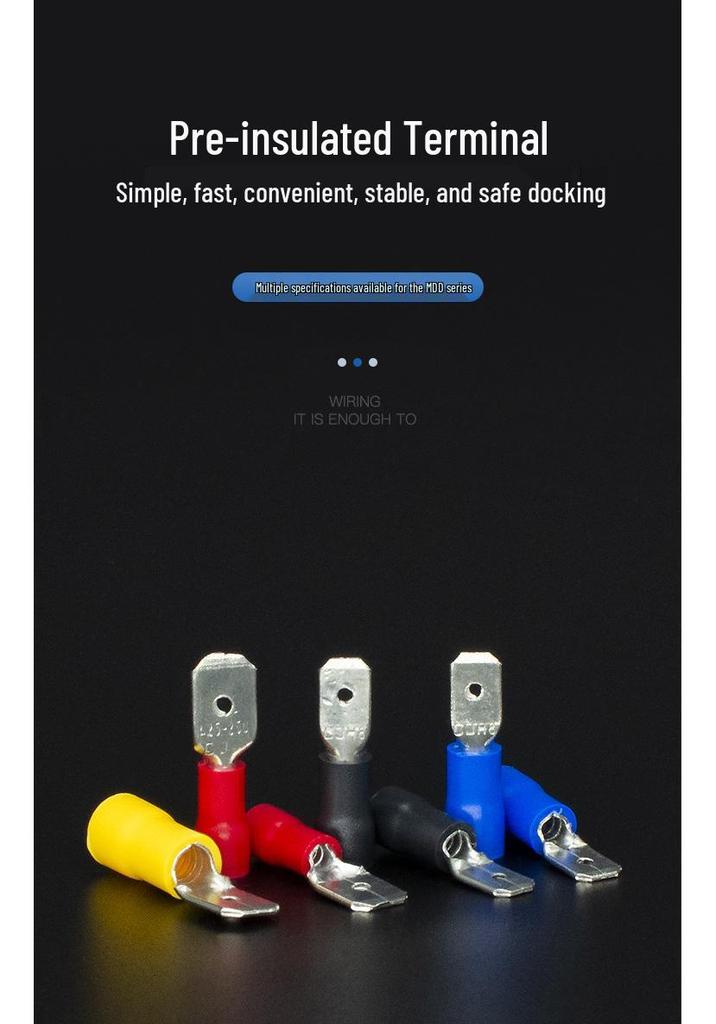 CJH MDD2 Cold Press Male Pre-insulated Blade Terminal 6.3/4.8 Connector